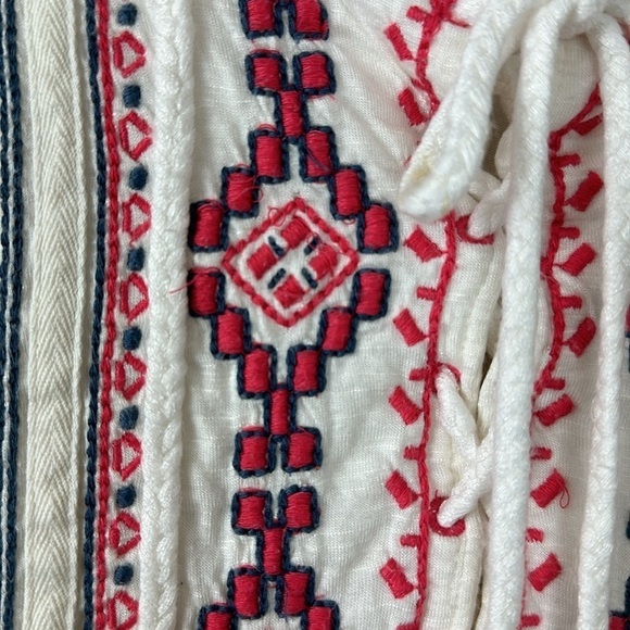 Free People Cream El Mirage Embroidered Peasant Short Sleeve Top XS - Picture 6 of 8